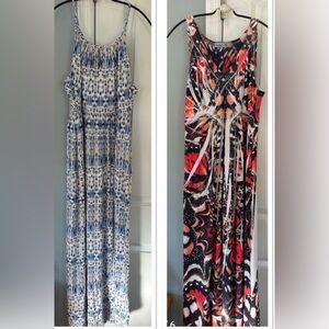 2 long women’s ladies summer maxi dresses size M. Fits size 10 or 12 well